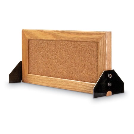 United Visual Products Indoor Enclosed Combo Board, 48"x36", Brnz Frame/Wht Porc & Dark Spruce UVCB4836BZ-WHTPORC-DRKSPR